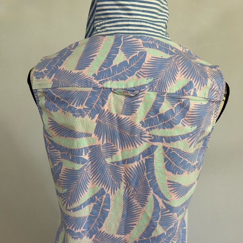 Vineyard Vines Blue and Pink Leaf Print Dress - Picture 11 of 15